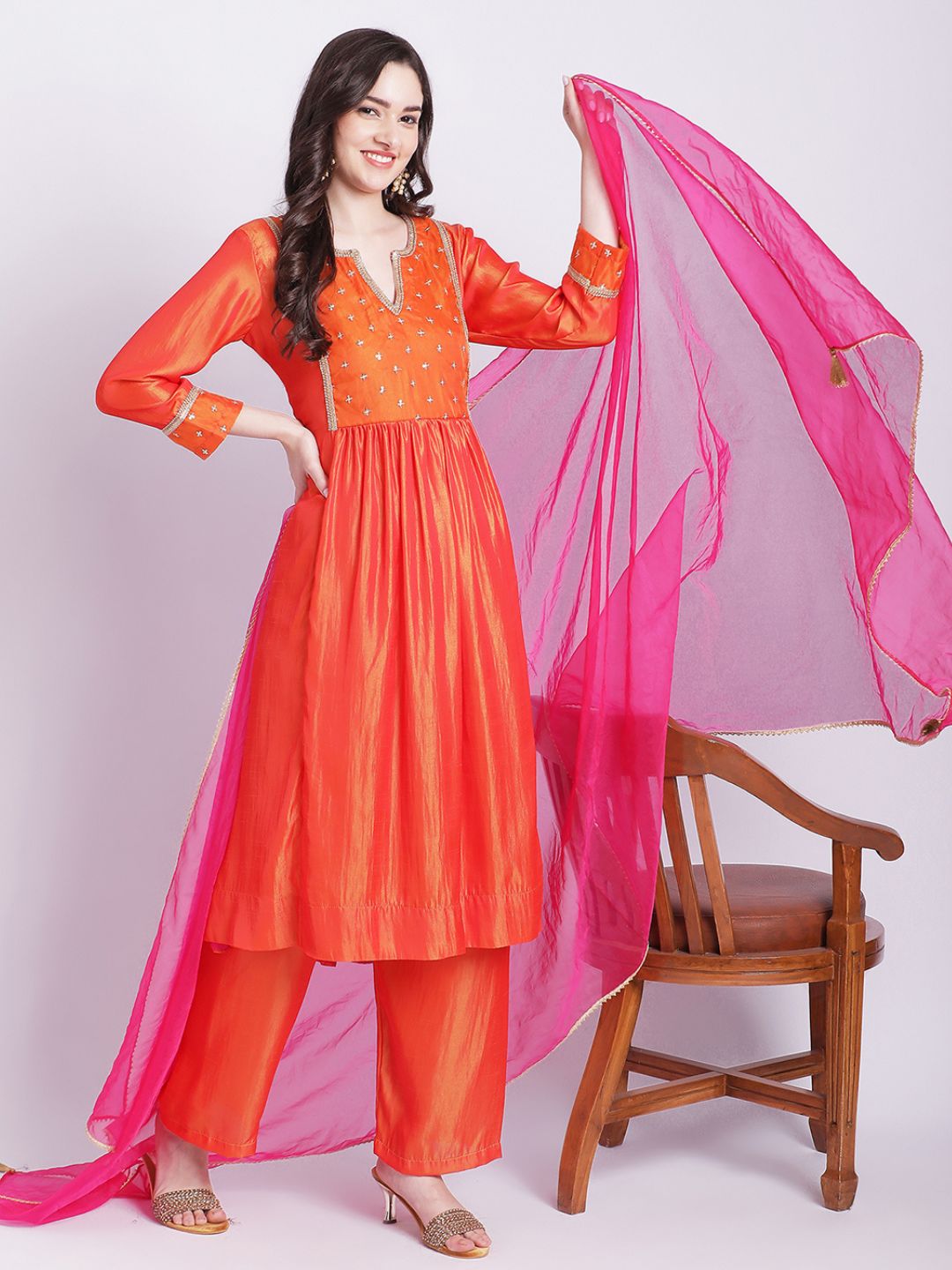 Dhoti Kurta Sets Women Orange & Yello A-line Kurti With Dhoti Pant Indian  Party Wear Summer Wear Kurta Set Kurta With Pants Tunics - Etsy